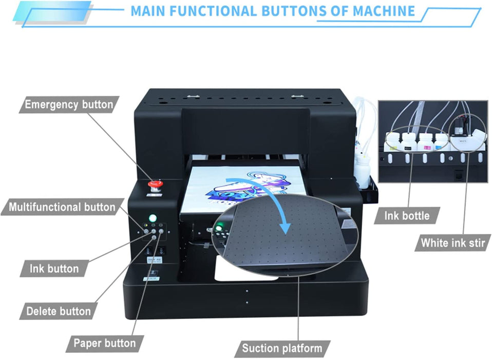DTF DTG Printer Gilding T Shirts Transfer Film DTF Printing Machine A3 DTG Printer for Tshirts/Hoodies/Jeans/Canvas