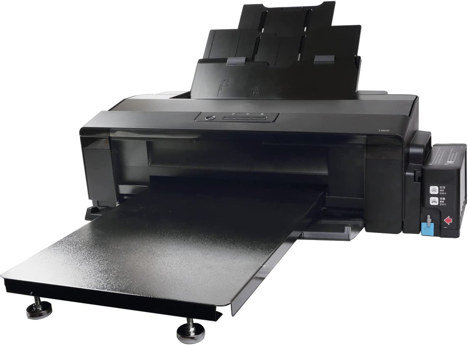  New A3 DTF T-Shirts L1800 Printer Machine Printer w/Roller  Feeder for Fabrics, Leather, Toys, Swimwear, Handicrafts, T Shirt, Pillow,  DIY Print (DTF Printer + 6X 100ml Ink+100pcs PET Film) 