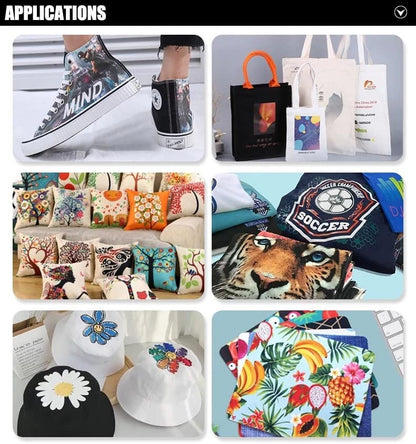 A4 L805 DTF T-Shirts Printer Machine for Fabrics, Leather, Toys, Swimwear, Handicrafts, T Shirt, Pillow, Other Textile.(DTF Printer + 6X 100ml Ink+100pcs PET Film) - Black