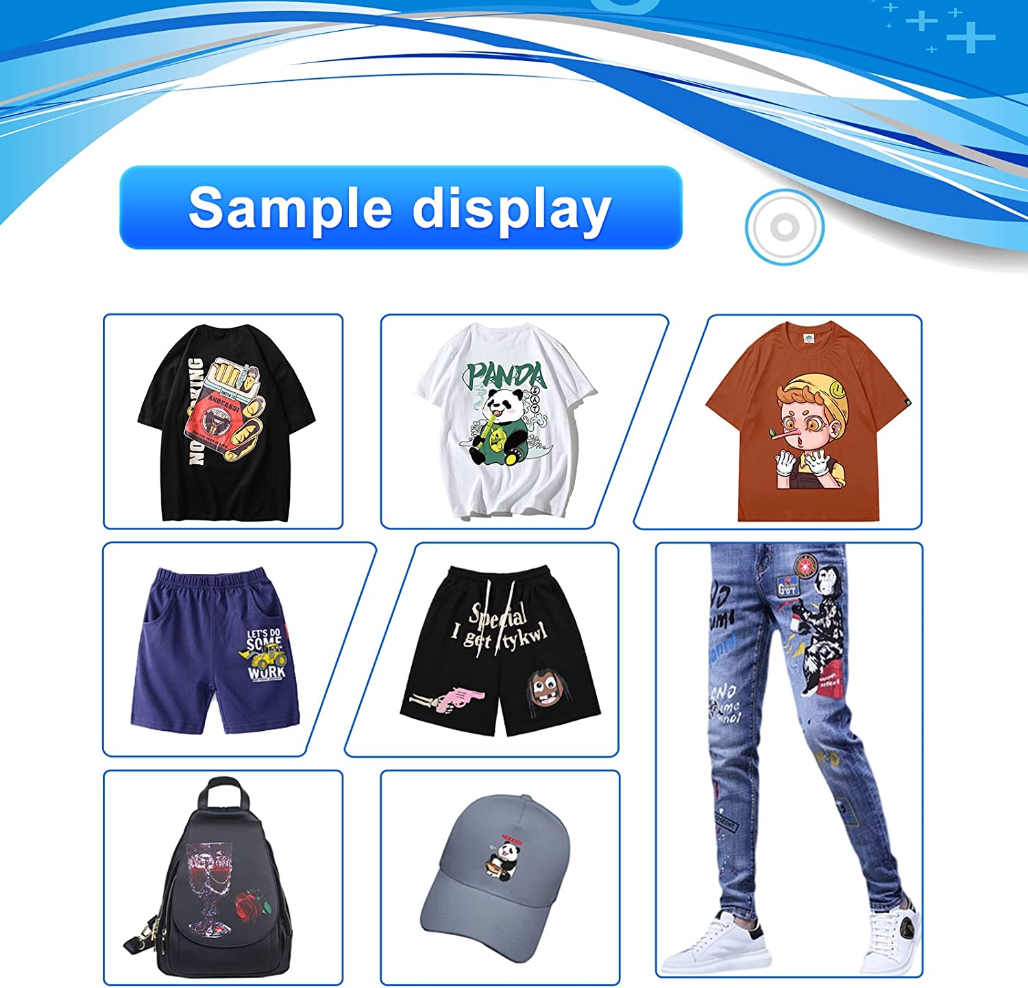 XP600 DTF Transfer Printer with Roll Feeder, A3 DTF Printer Machine for Fabric, T-Shirt, Pillow, Leather, Dark and Light Clothing (DTF Printer+Oven+5X 250ml Ink+PET Roll)