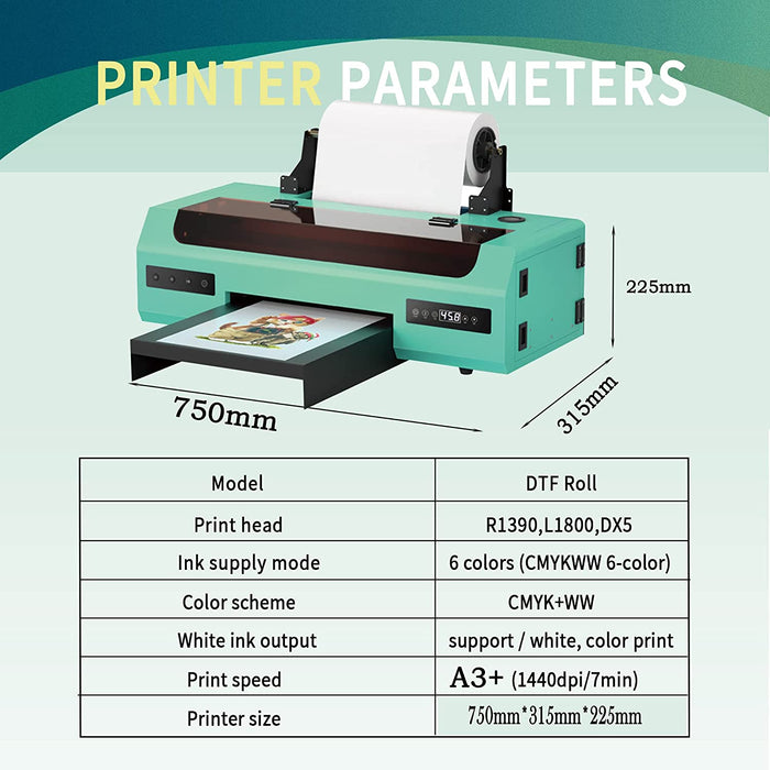 A3 DTF Printer T shirt Printing Machine For EPSON L805 Direct To Film  Printer for all Textiles Print 33CM DTF Transfer Printer