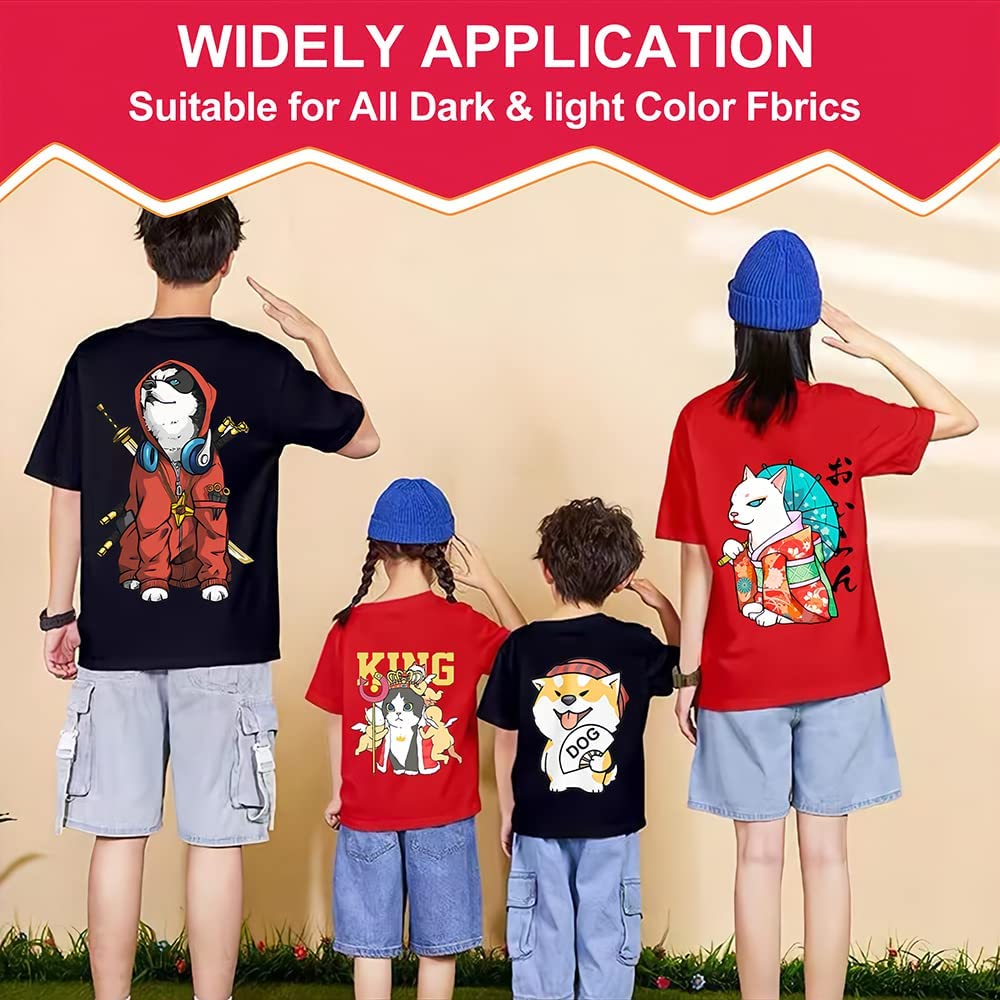 DSV DTF Printer A3 L1800 Transfer Printer Machine Built-in White Ink Circulation System for Dark/Light T-Shirts, Hoodie,Pillow,Different Fabrics (DTF Printer + 5 x 250ml Ink+100pcs PET Film)