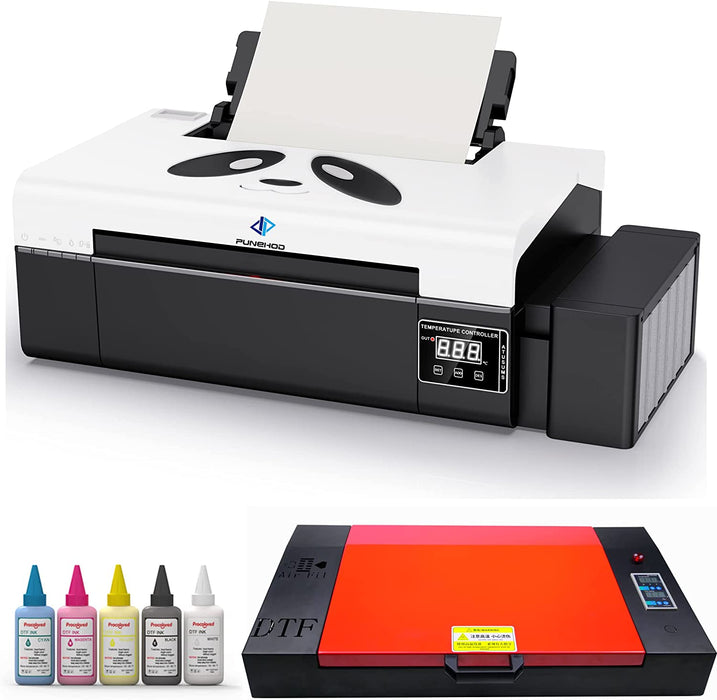 PUNEHOD DTF Printer A3 L1800 Transfer Printer with Roll DTF Printer Bundle for DIY T-shirts Direct to Film Printer (DTF Printer A3)
