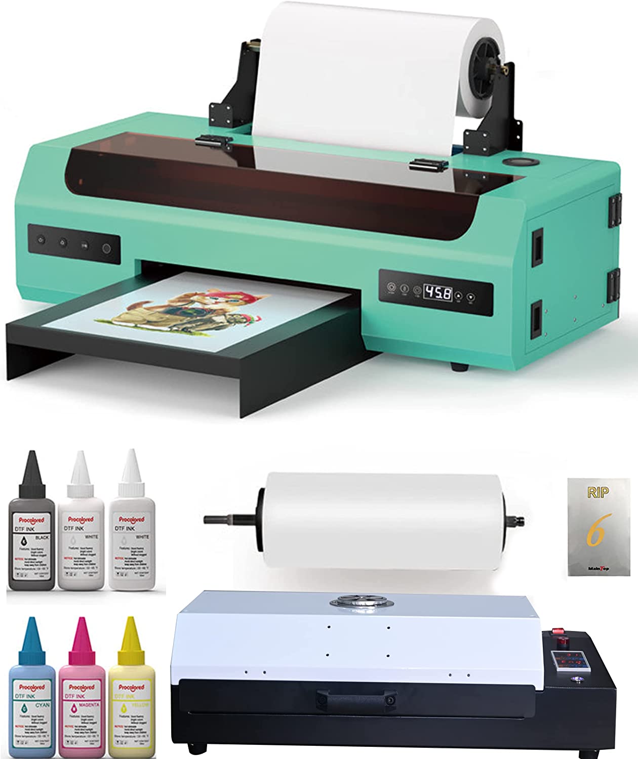 PUNEHOD A3+ DTF Printer R1390 Transfer Printer for Fabrics, Leather, Toys, Swimwear, Handicrafts, T Shirt, Pillow, Other Textile (Printer + Oven)
