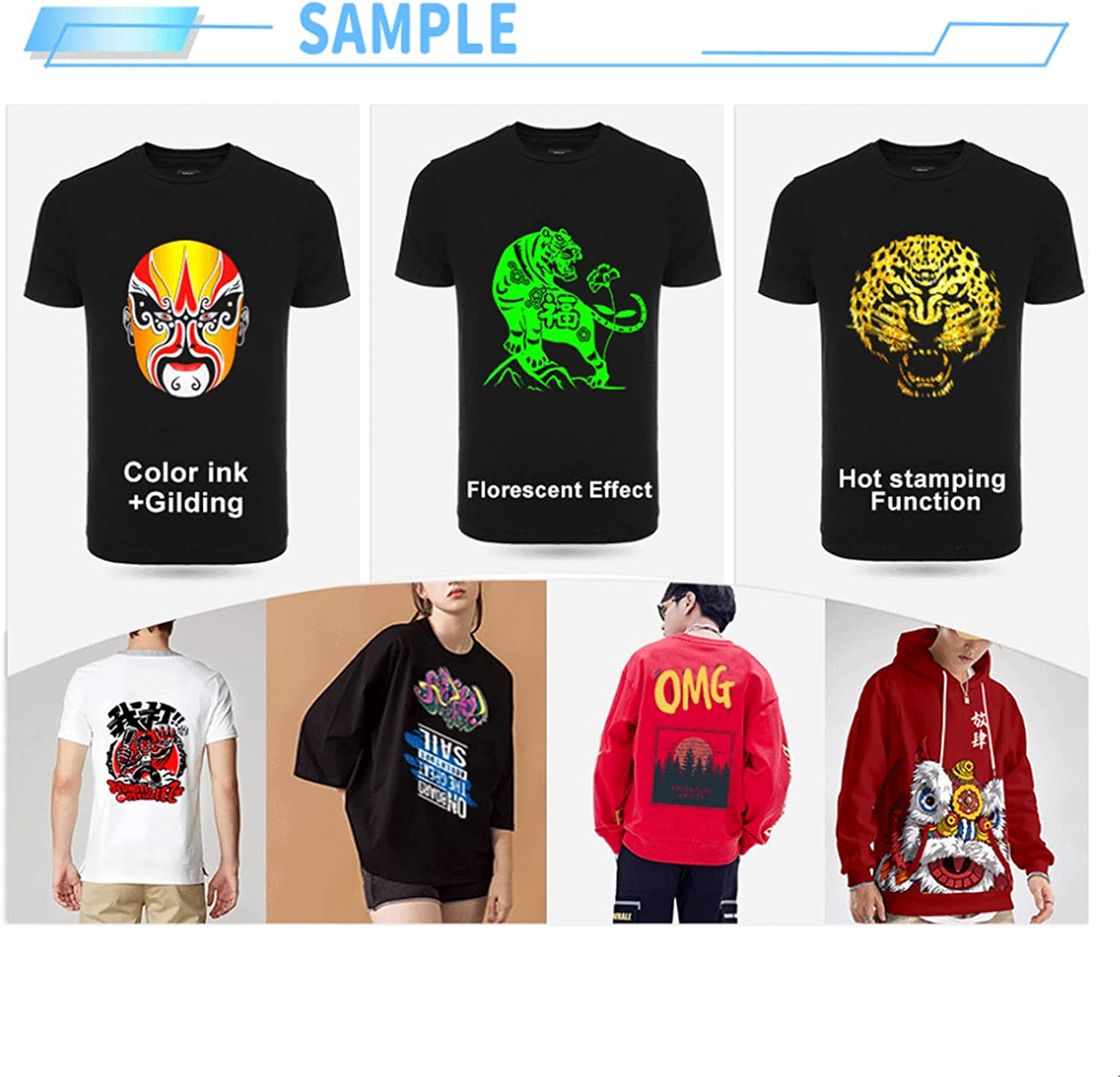 DTF DTG Printer Gilding T Shirts Transfer Film DTF Printing Machine A3 DTG Printer for Tshirts/Hoodies/Jeans/Canvas