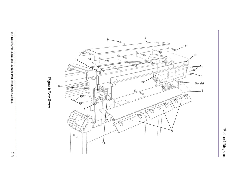 C6072-60188 Rear cover mounting bracket kit - For HP DesignJet 1050C and 1055CM Printers