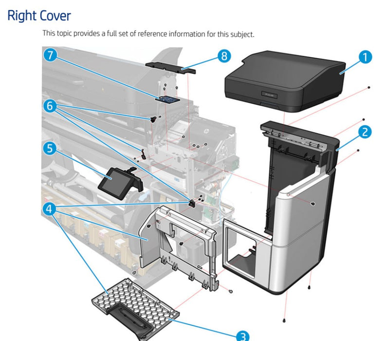 Carriage Cover for HP Latex 700W Printer (Y0U21-67085) - New