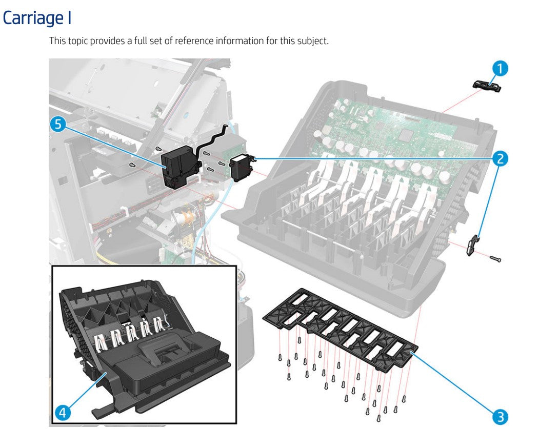 Carriage Rear Slider for HP Latex 700W, 800W, R530 Printer (Y0U21-67045) - New