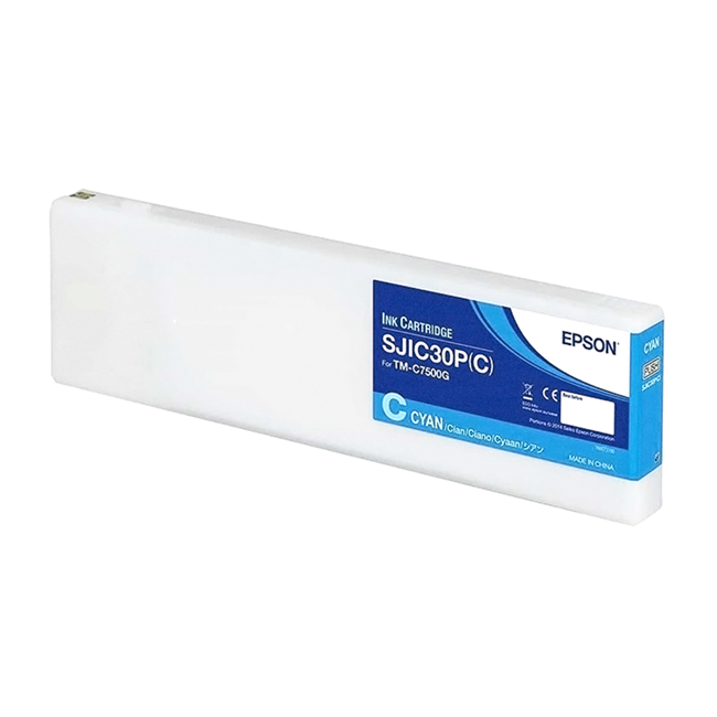 Epson SJIC30P Cyan Gloss Ink Cartridge for ColorWorks C7500G, C7500GE - C33S020636