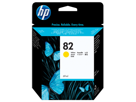 HP 82 69-ml Yellow Ink Cartridge for DesignJet 120, 500, 510, 800, 815, 820 - C4913A