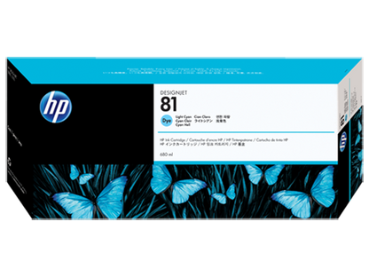 HP 81 680-ml Light Cyan DesignJet Dye Ink Cartridge - C4934A www.wideimagesolutions.com Parts and Inks 318.31