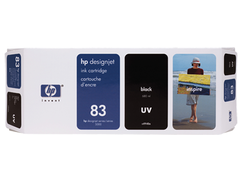HP 83 680-ml Black DesignJet UV Ink Cartridge - C4940A www.wideimagesolutions.com Parts and Inks 416.82