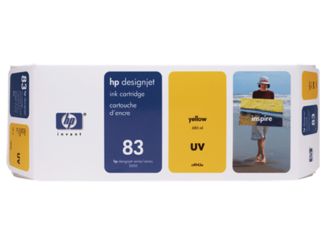 HP 83 680-ml Yellow DesignJet UV Ink Cartridge - C4943A www.wideimagesolutions.com Parts and Inks 416.82