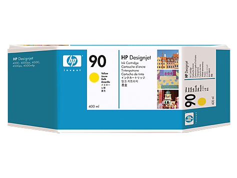HP 90 400-ml Yellow DesignJet Ink Cartridge - C5065A www.wideimagesolutions.com Parts and Inks 246.88