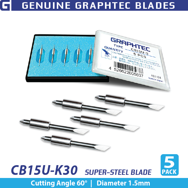 GRAPHTEC 1.5mm Super-Steel Blade 60° (5/pack) for PHP33/35-CB15N-HS Bladeholder