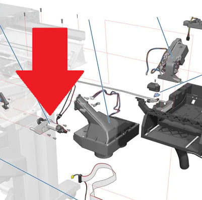 Rewinder Motor and Gears SERV - For the HP Designjet L26500, L26100, L25500 &amp; Latex 260, 210 Series (CH955-67064) - New