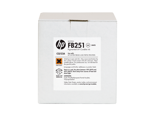 HP FB251 2-liter White Scitex Ink Cartridge for FB550, FB750 www.wideimagesolutions.com Parts and Inks 415.00
