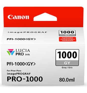 Canon PFI-1000 Gray Ink Tank 80ml for imagePROGRAF PRO-1000 - 0552C002AA www.wideimagesolutions.com Parts and Inks 60.00