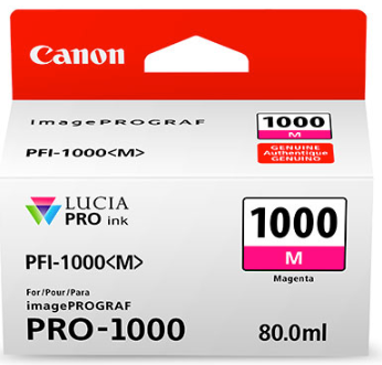 Canon PFI-1000 Magenta Ink Tank 80ml for imagePROGRAF PRO-1000 - 0548C002AA www.wideimagesolutions.com Parts and Inks 60.00