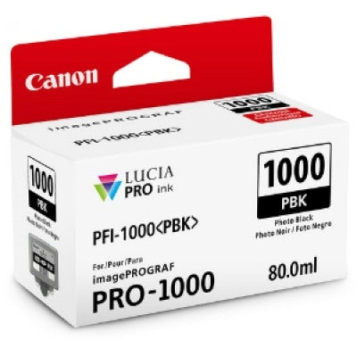 Canon PFI-1000 Photo Black Ink Tank for imagePROGRAF PRO-1000 - 0546C002AA www.wideimagesolutions.com Parts and Inks 60.00