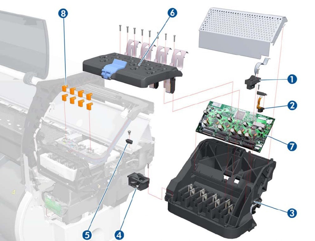 CQ101-67011 Carriage PCA board - For the DesignJet T7100 Monochrome printer