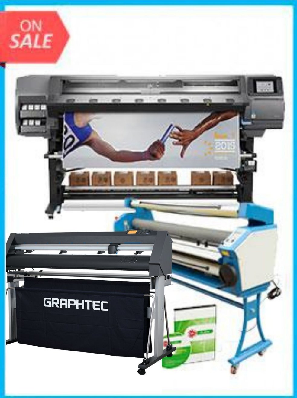 COMPLETE SOLUTION - Plotter HP Latex 370 64&quot; - Recertified - (90 Days Warranty) + GRAPHTEC CUTTER CE7000-130 50&quot; Cutter - New + Upgraded Ving 63&quot; Full-auto Low Temp. Wide Format Cold Laminator, with Heat Assisted + Includes Flexi RIP Software www.wideimagesolutions.com Complete Solutions 28154.99