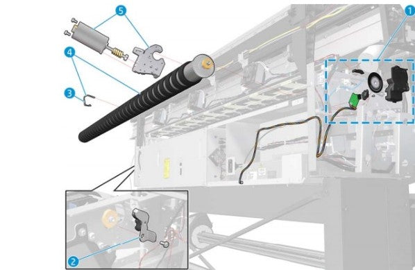 DRIVE ROLLER ASSEMBLY B4H70-67008 (part number 4)  for HP LATEX 360 - 330 www.wideimagesolutions.com Parts and Inks 786.99