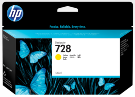 HP 728 130-ml Yellow DesignJet Ink Cartridge - F9J65A www.wideimagesolutions.com Parts and Inks 98.42