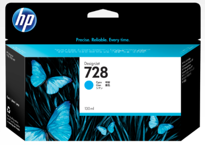 HP 728 130-ml Cyan DesignJet Ink Cartridge - F9J67A www.wideimagesolutions.com Parts and Inks 98.42