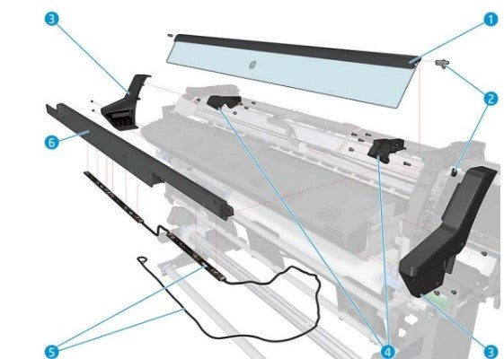 HP FRONT TUBE SHELF 54 SERV B4H69-67047 NEW for HP LATEX 310 (part number 6) www.wideimagesolutions.com Parts and Inks 142.99