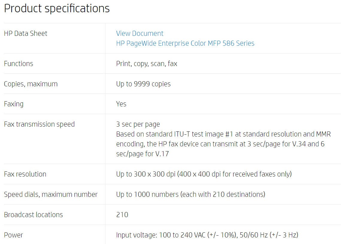 HP PageWide Enterprise Color Flow MFP 586z Printer