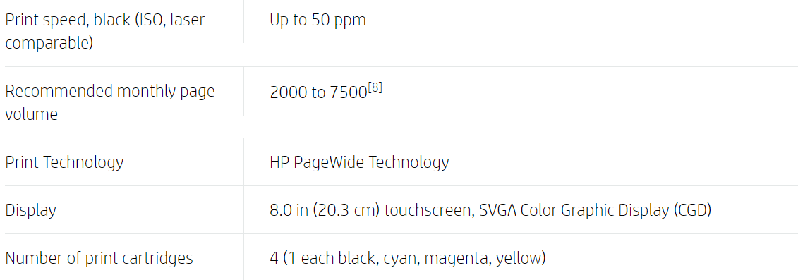 HP PageWide Enterprise Color Flow MFP 586z Printer