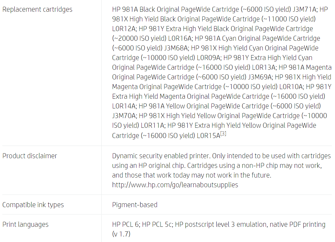 HP PageWide Enterprise Color Flow MFP 586z Printer