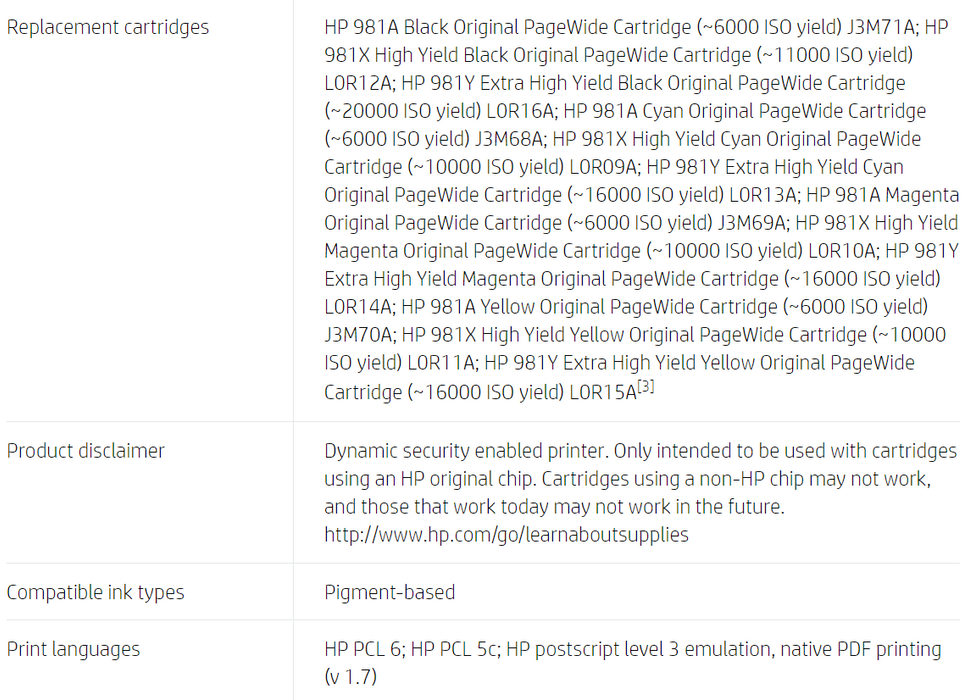 HP PageWide Enterprise Color Flow MFP 586z Printer