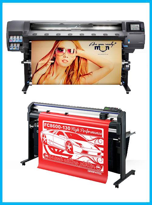 BUNDLE - HP Latex 360 64in Printer - Refurbished (90 Days Warranty) + 54" Graphtec FC8600-130 Vinyl Cutting Plotter - Refurbished (90 Days Warranty)