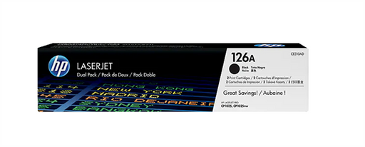 HP 126A 2-pack Black Original LaserJet Toner Cartridges - CE310AD www.wideimagesolutions.com Parts and Inks 98.99