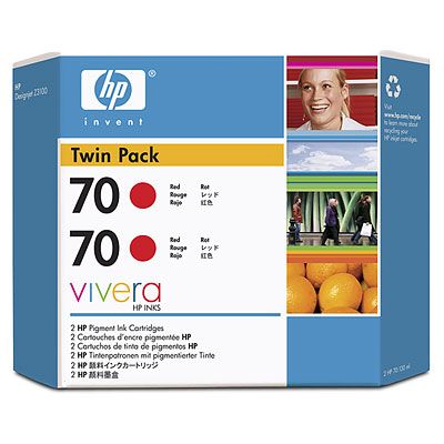 HP 70 Red Ink Twin Pack 130ML- CB347A www.wideimagesolutions.com Parts and Inks 100.00