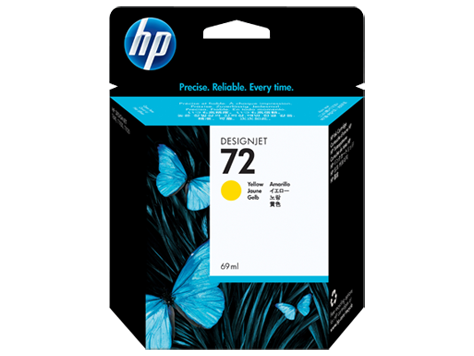 HP 72 Yellow Ink Cartridge - C9400A for DesignJet T1100, T1120, T1120, T1200 www.wideimagesolutions.com Parts and Inks 56.64