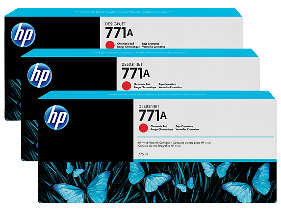 HP 771 3-pack 775-ml Ink Cartridge Chromatic Red - B6Y40A www.wideimagesolutions.com Parts and Inks 929.36