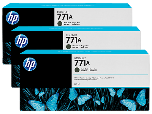 HP 771 3-pack 775-ml Ink Cartridge Matte Black - B6Y39A www.wideimagesolutions.com Parts and Inks 929.36
