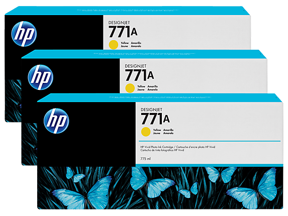 HP 771 3-pack 775-ml Ink Cartridge Yellow - B6Y42A www.wideimagesolutions.com Parts and Inks 929.36