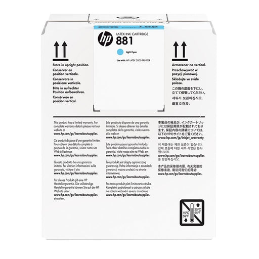 HP 881 5-liter Light Cyan Latex Ink Cartridge www.wideimagesolutions.com Parts and Inks 350.00