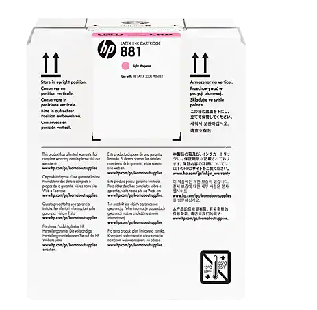 HP 881 5-liter Light Magenta Latex Ink Cartridge www.wideimagesolutions.com Parts and Inks 350.00
