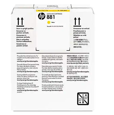 HP 881 5-liter Yellow Latex Ink Cartridge www.wideimagesolutions.com Parts and Inks 350.00