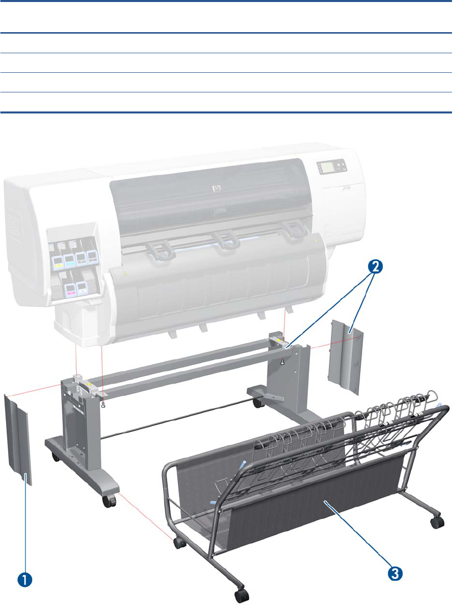 CQ105-67060 Bin assembly - For the DesignJet T7100/T7200 printer series