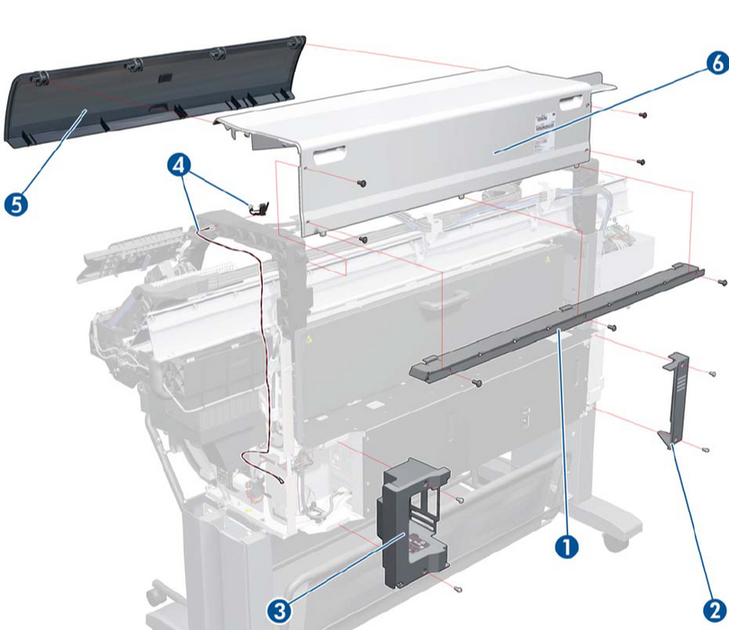 Window assembly - For HP DesignJet T7100/Z6200/Z6810 42-inch Series (CQ105-67046)