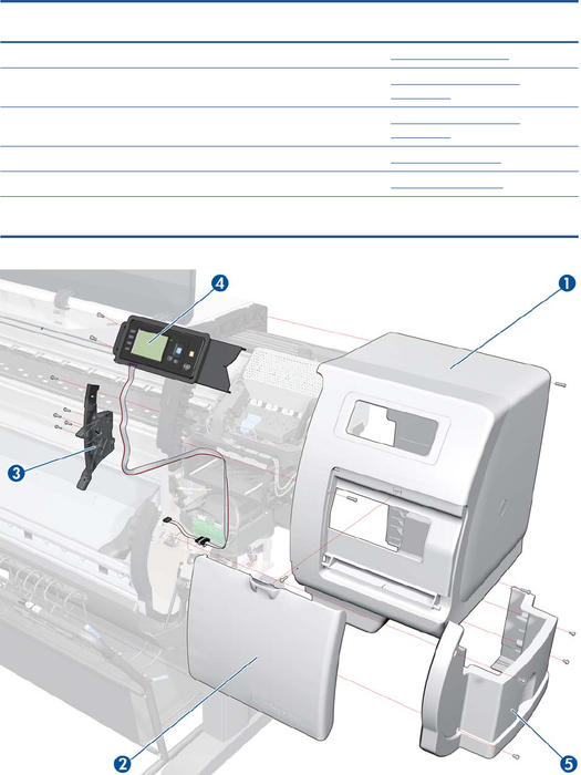 CQ105-67048 Right cover - For the DesignJet T7100 printer series