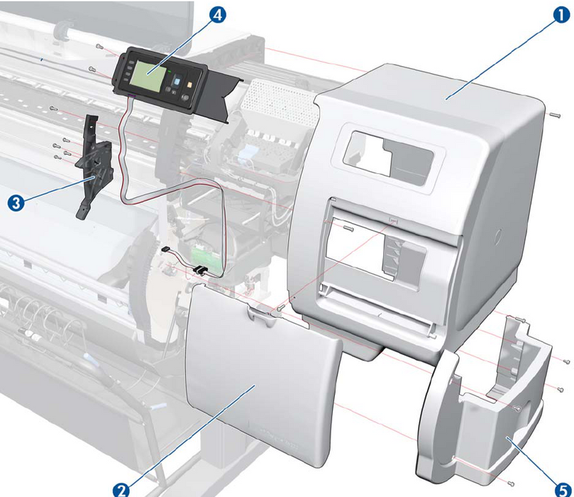 Smart roll-loading system cover - Right and left sides - For the DesignJet T7100 series (CQ105-67018)