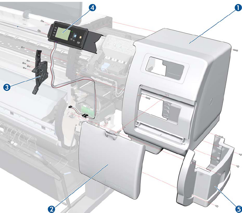 Right side service station door - For the DesignJet T7100 Monochrome printer series (CQ101-67009)