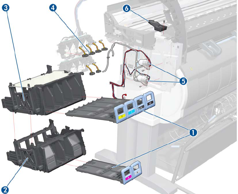 Cartridge trays - For the DesignJet T7100 Monochrome Printer (CQ101-67010)